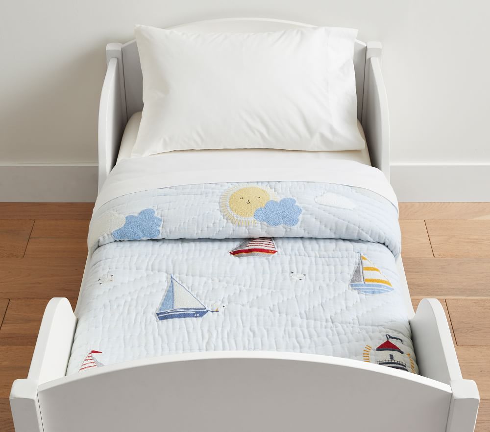 Sailboat Cotton Tencel Toddler Quilt